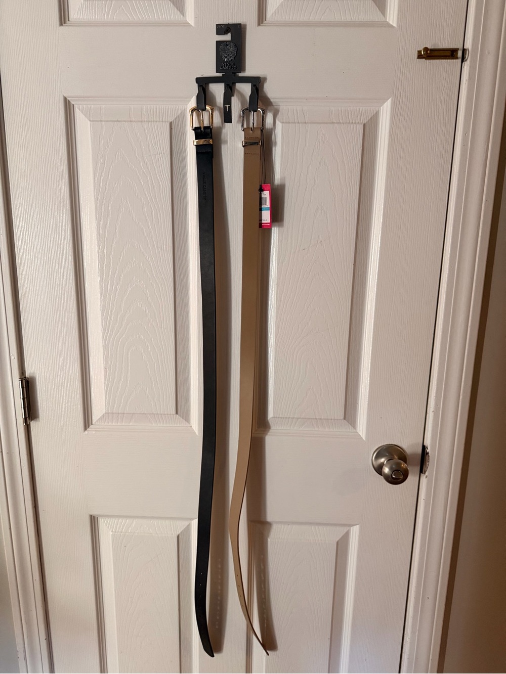 Black and Tan Leather Belts - Vince Camuto Large